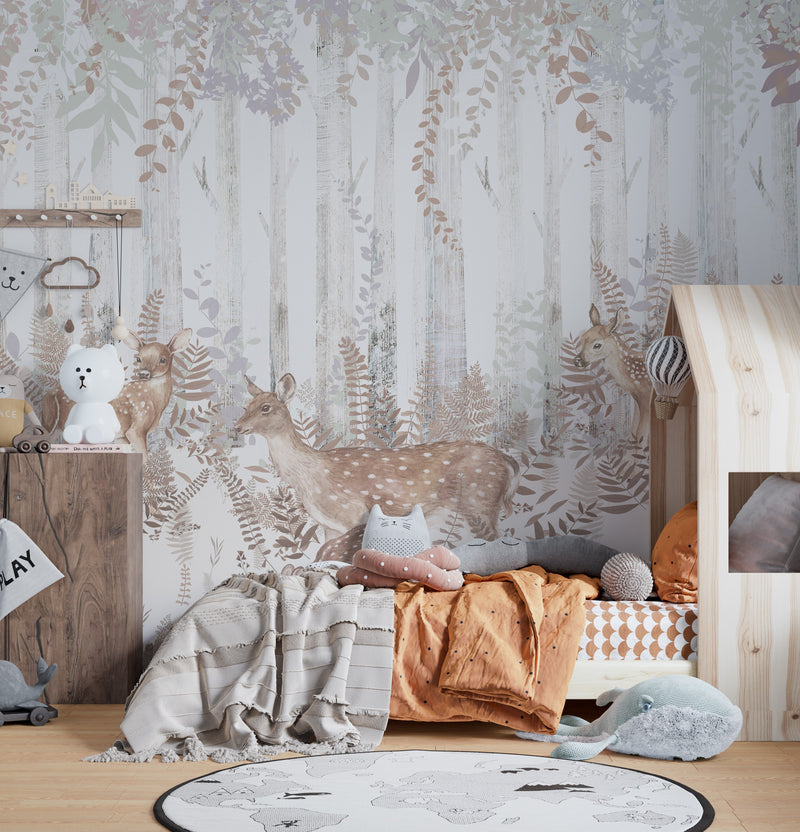 Misty Deer Wall Mural