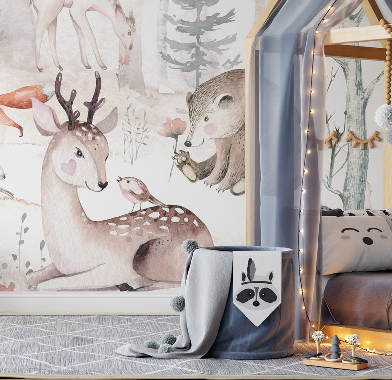 Scandinavian Forest Mural Wallpaper