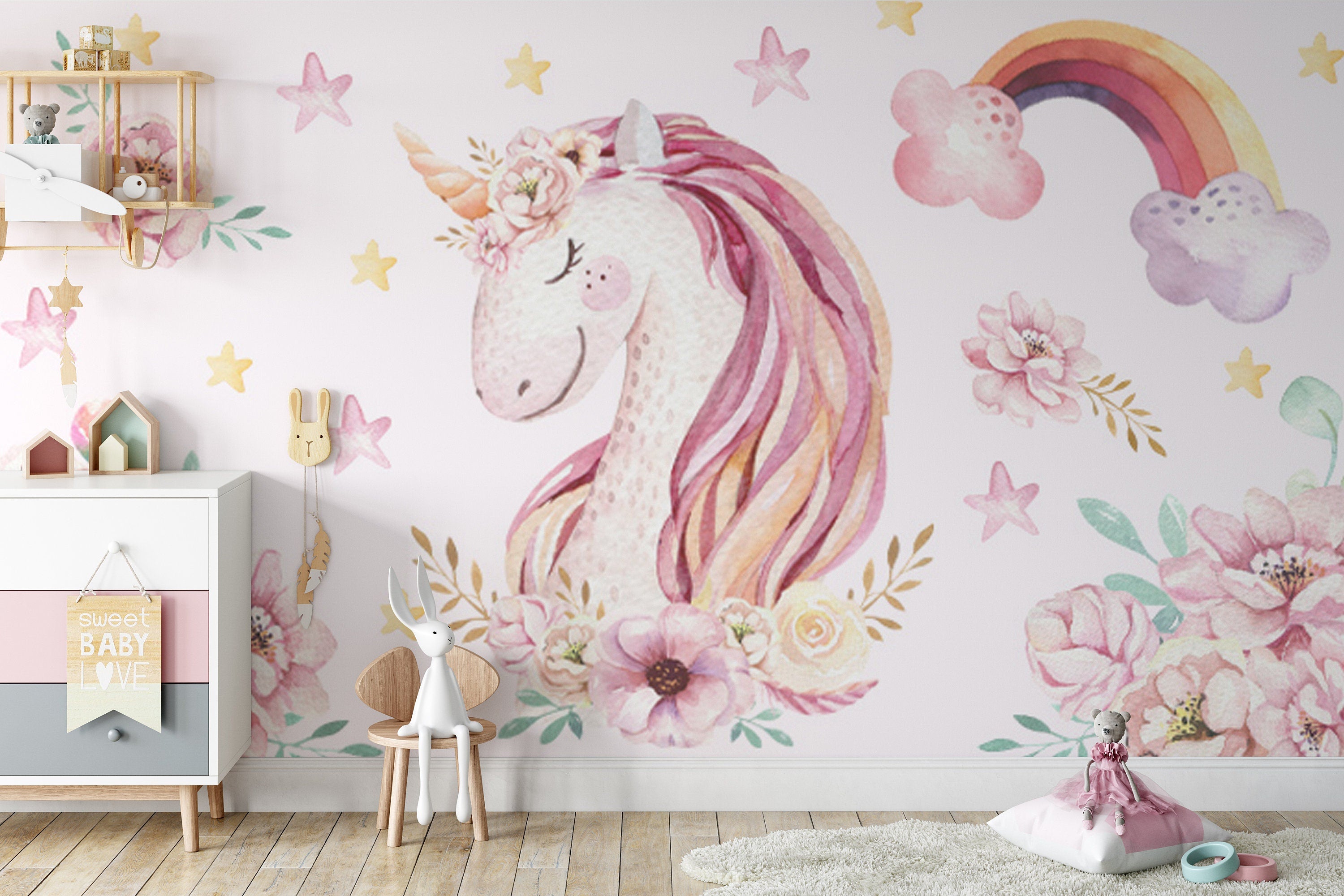 Boho Unicorn Mural Wallpaper – MiMA Interiors