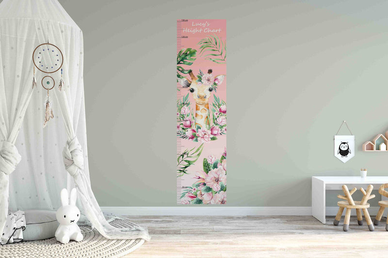 Giraffe and Tropical Flowers Wall Stickers