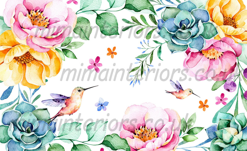 Vibrant Wall Mural, Wild Flowers Wallpaper