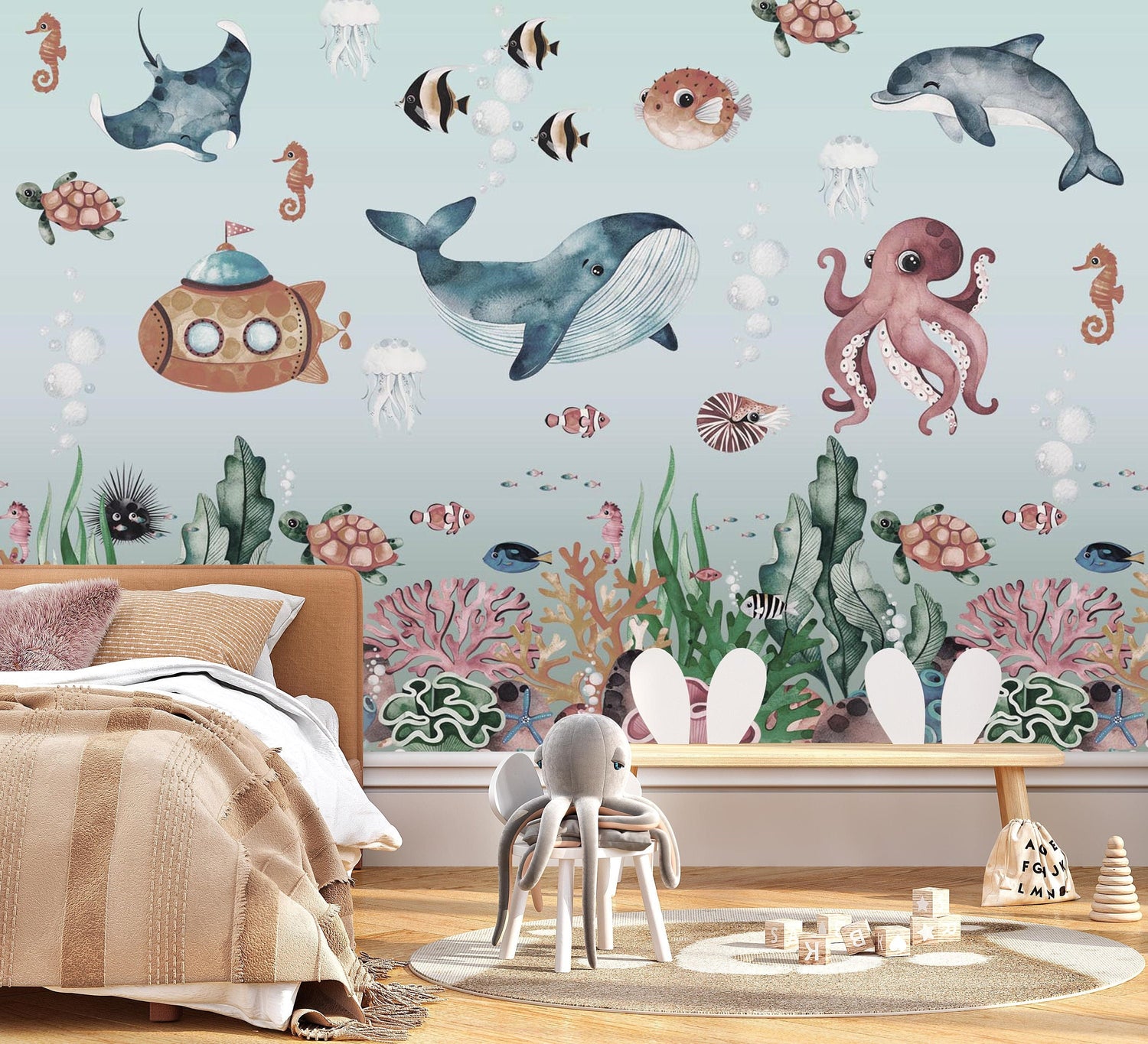Ocean Wallpaper, Sea Whale Wall Mural