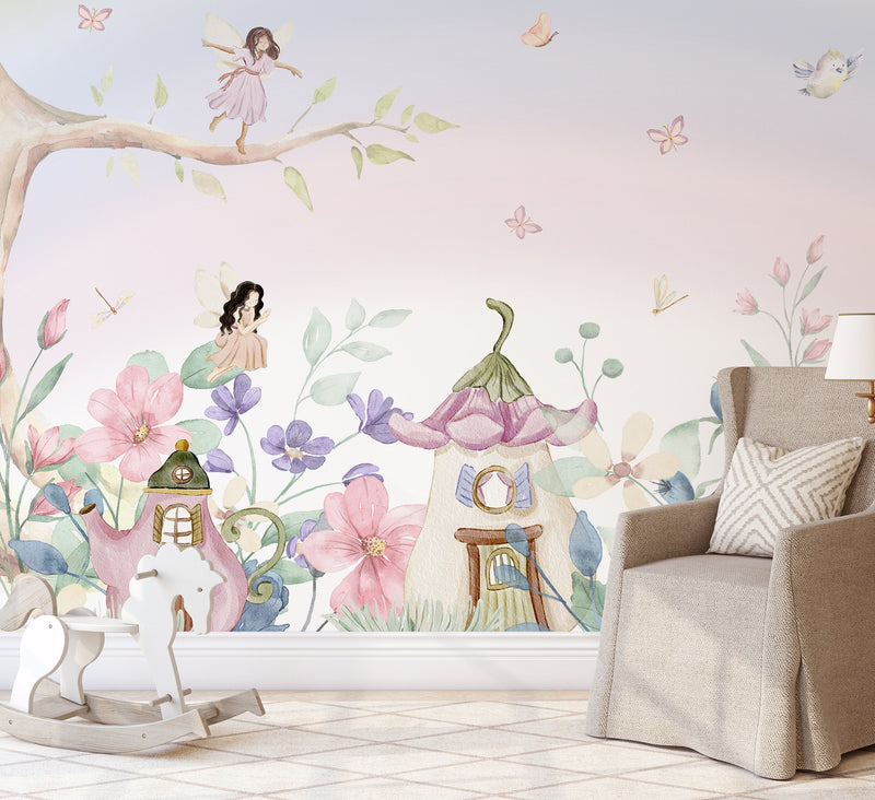 Fairy Mural Wallpaper, Nursery Wallpaper