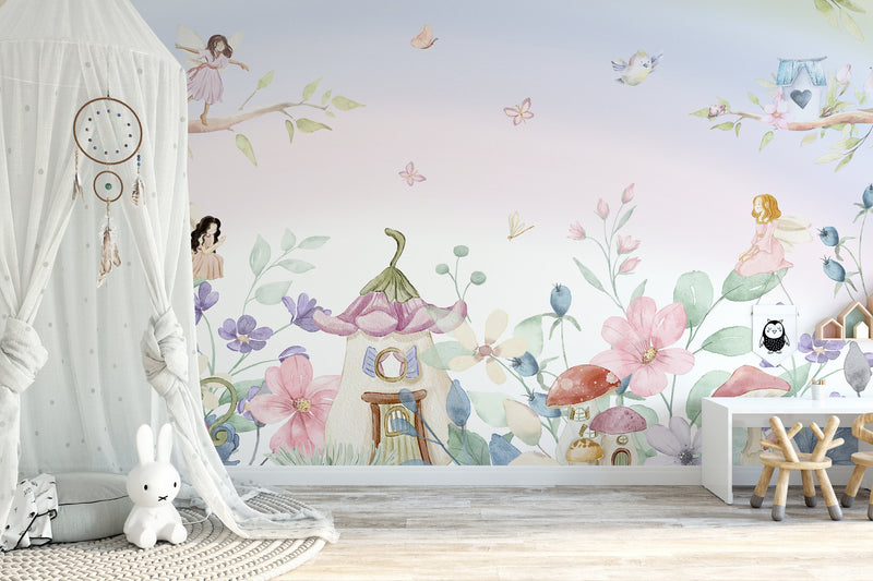 Fairy Mural Wallpaper, Nursery Wallpaper