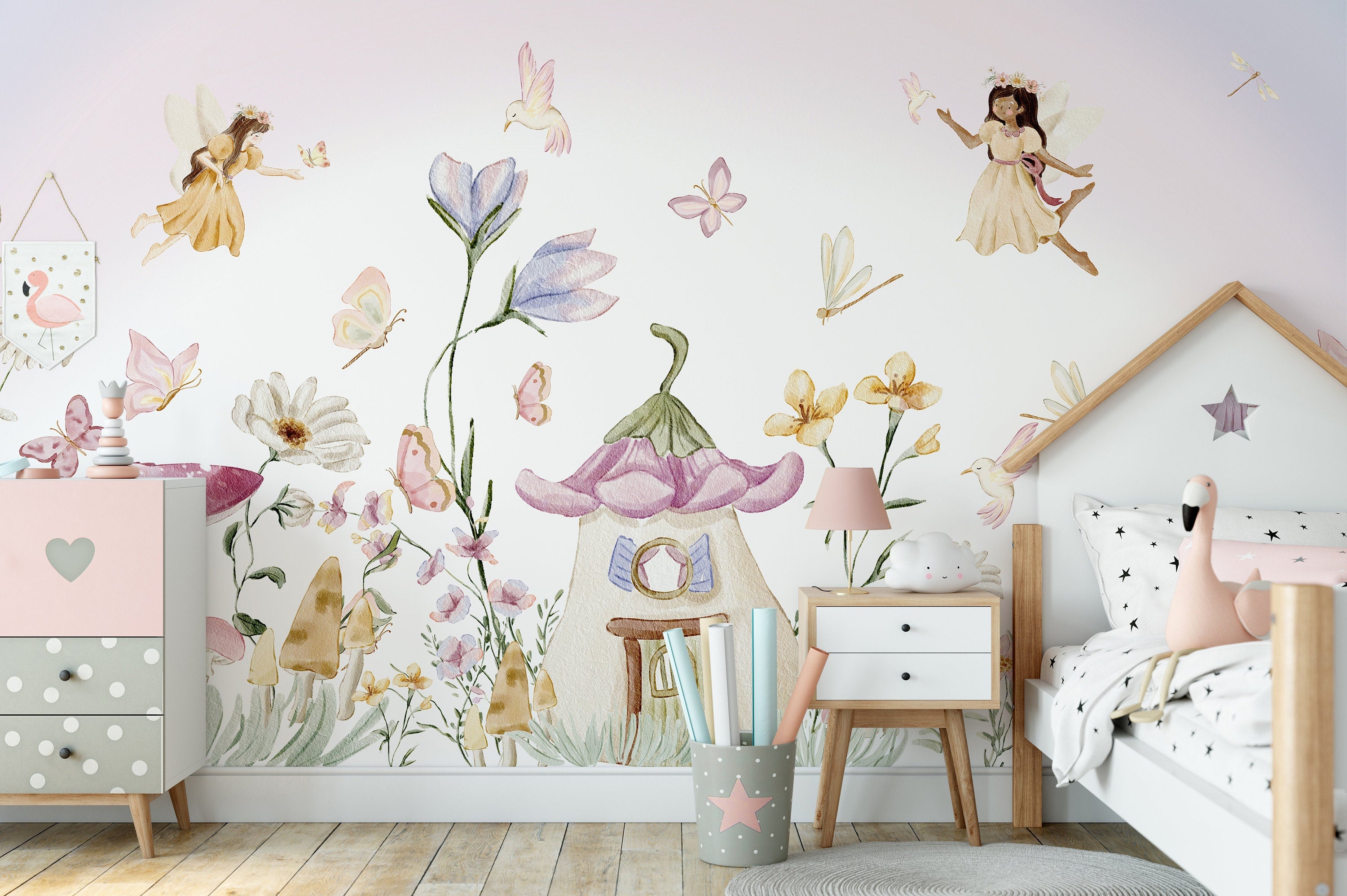 Fairy Mural Wallpaper, Secret Garden and House Wallpaper – MiMA Interiors