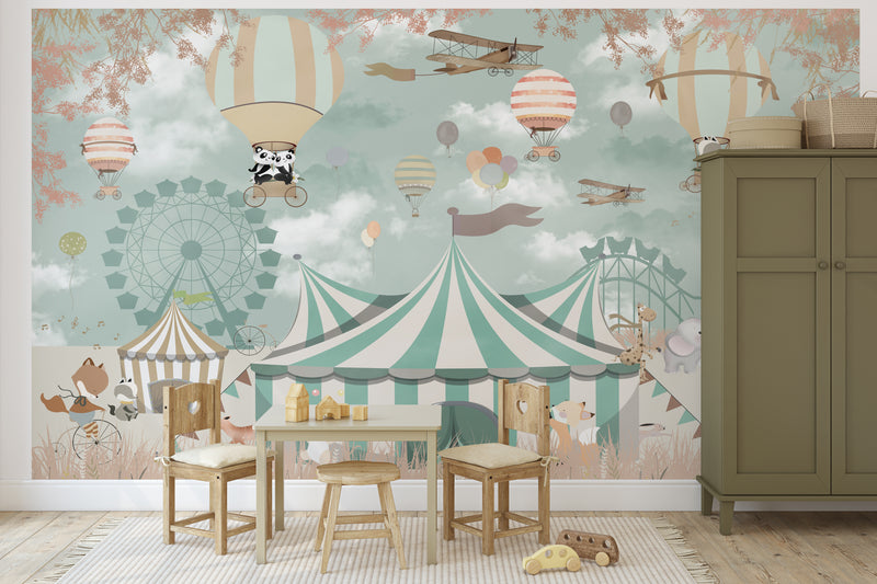 Pastel Circus Wall Mural