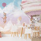 Hot Air Balloons Pink Wall Mural