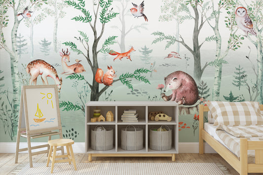 Misty Forest Wall Mural