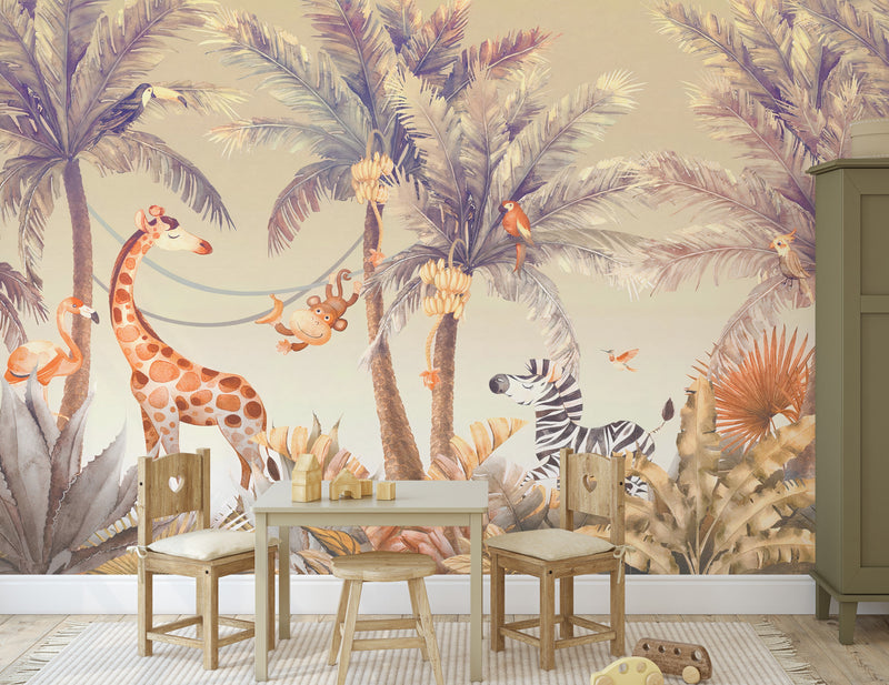 Sunset Safari Wall Mural