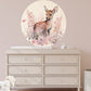 Round Deer and Meadow Wall Sticker