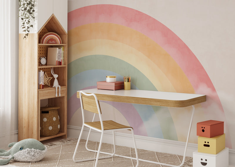 Cloudy Rainbow Wall Mural