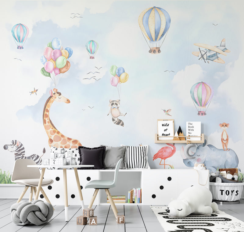 Colourful Safari Wall Mural