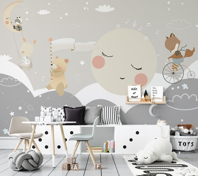 Sleepy Clouds Wall Mural