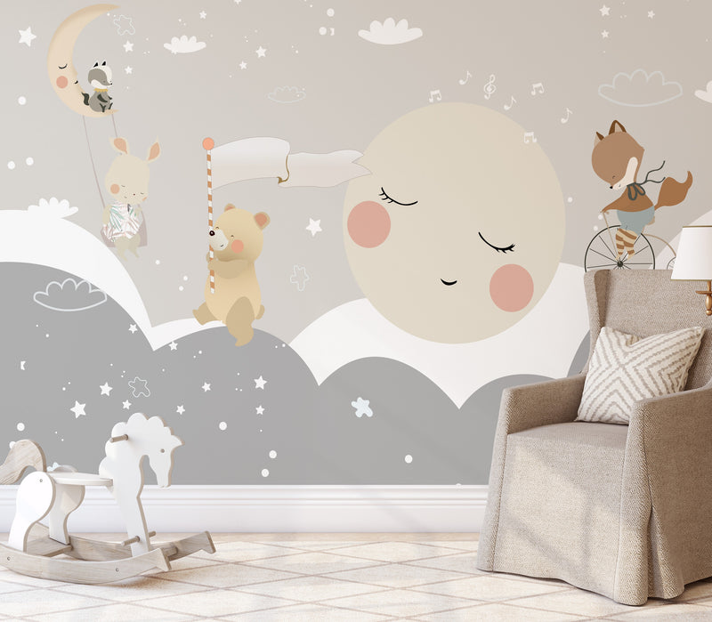 Sleepy Clouds Wall Mural