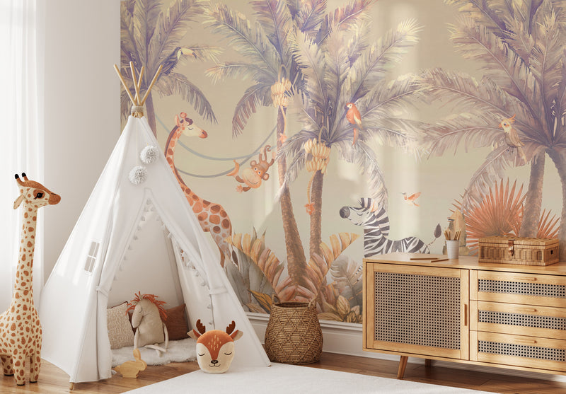 Sunset Safari Wall Mural