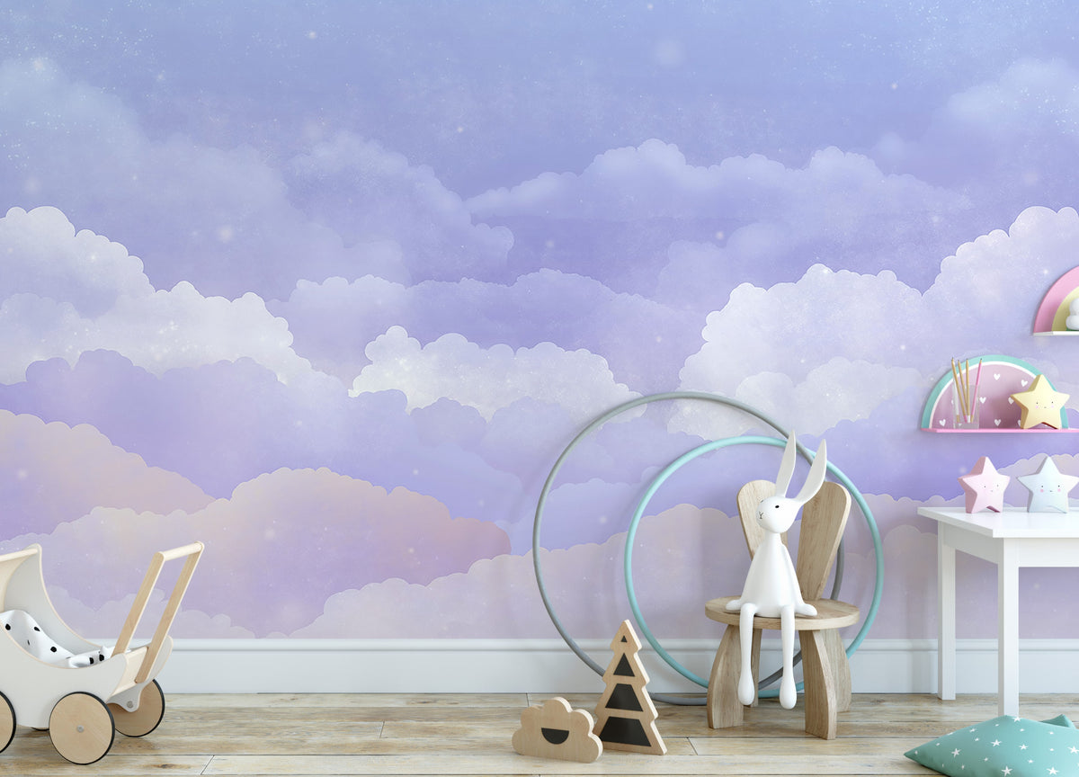 Cloud Wallpaper, Kids Wallpaper, Nursery Sky Decor – MiMA Interiors