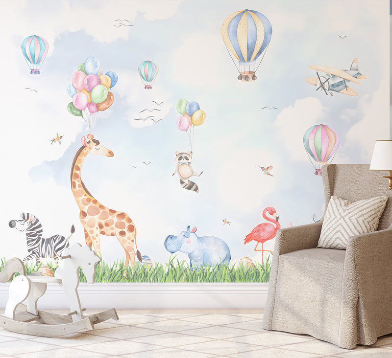 Colourful Safari Wall Mural