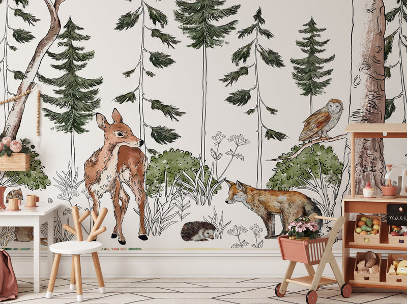 Scandinavian Forest Wall Mural