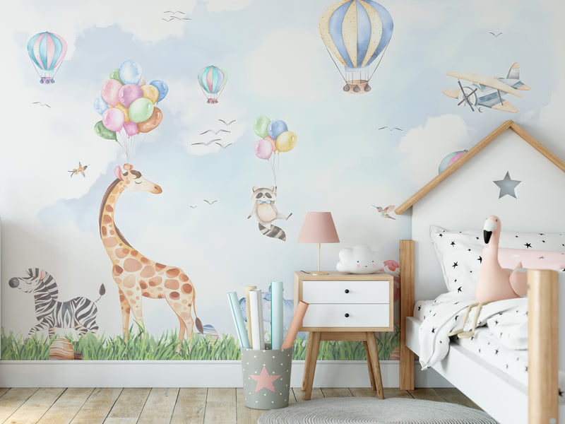 Colourful Safari Wall Mural