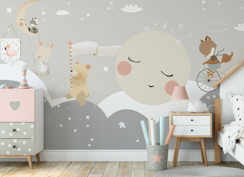 Sleepy Clouds Wall Mural