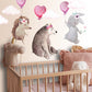 Forest Cute Animals with Pink Balloons