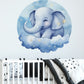 Blue Elephant Round Wall Sticker