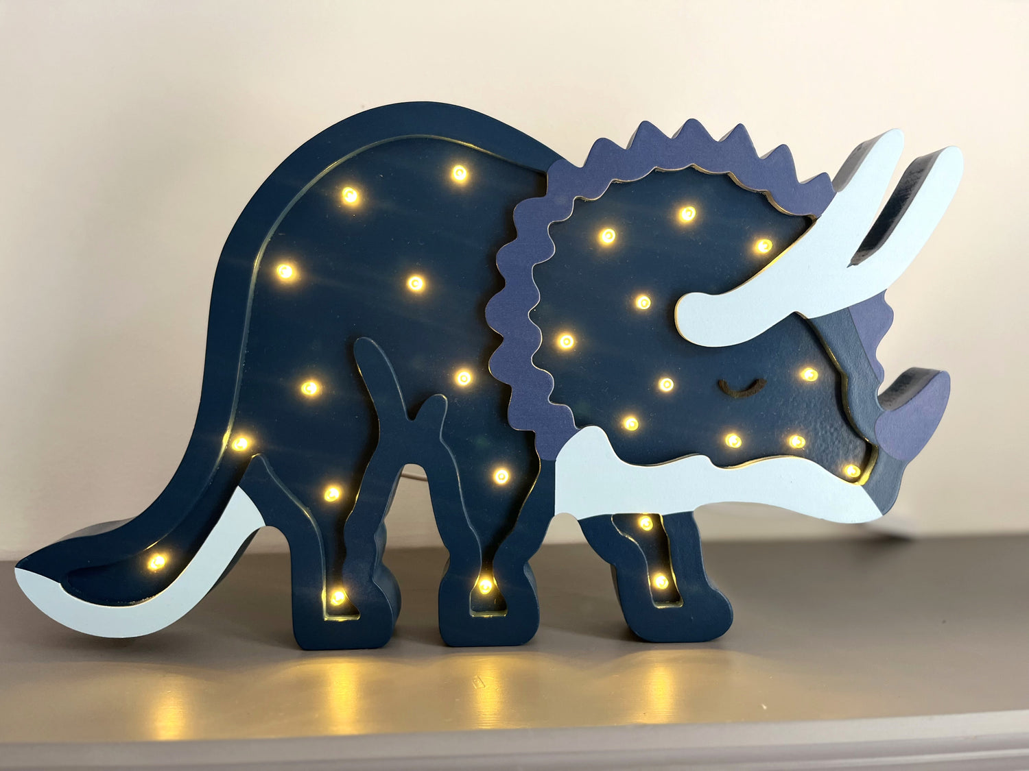 Blue Triceratops Wall Light