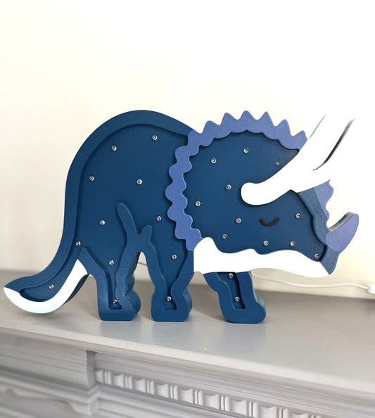 Blue Triceratops Wall Light