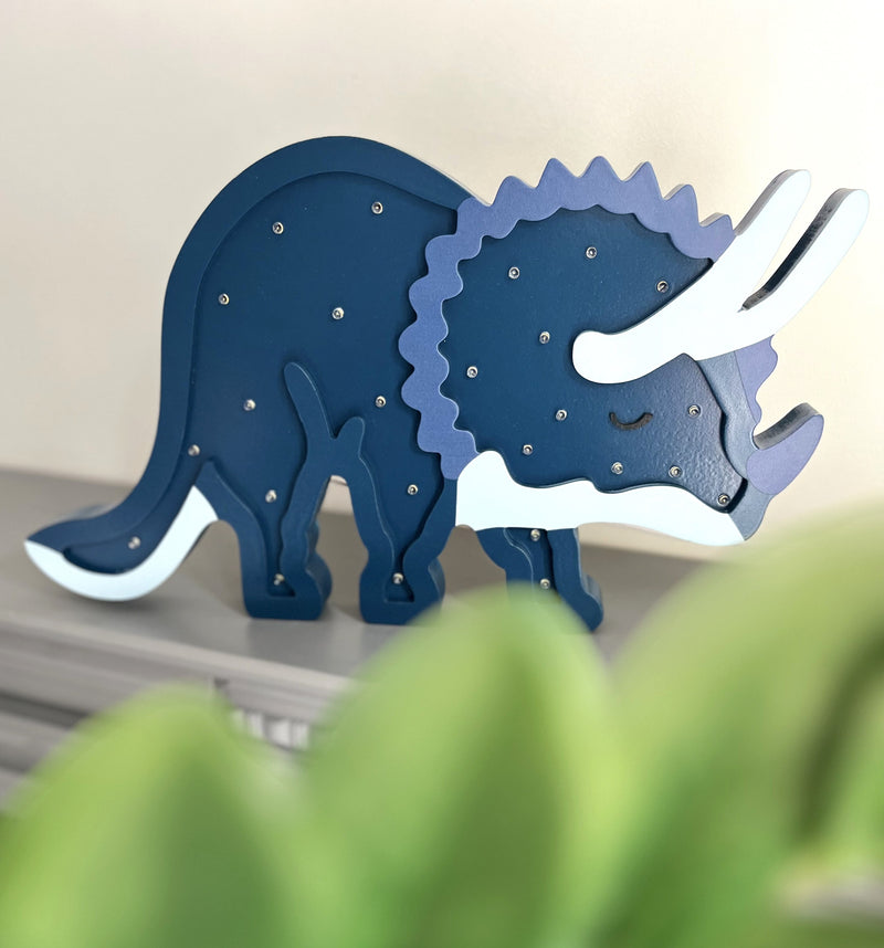 Blue Triceratops Wall Light