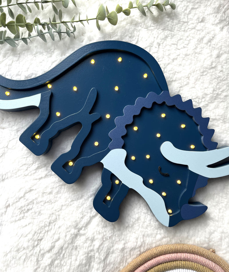 Blue Triceratops Wall Light