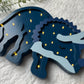 Blue Triceratops Wall Light