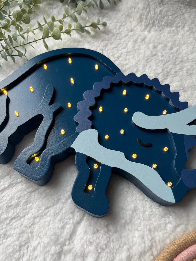 Blue Triceratops Wall Light