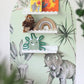 Children bookshelf set with safari background sticker (Copy)