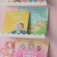 Children bookshelf set with pink background sticker