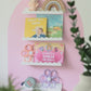 Children bookshelf set with pink background sticker