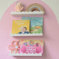 Children bookshelf set with pink background sticker