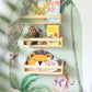 Children bookshelf set with safari background sticker