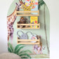 Children bookshelf set with safari background sticker