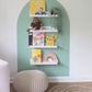 Children bookshelf set with green background sticker