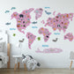 Grey World Map Wall Stickers, Map Decals, Children’s wall stickers, Grey World Map, Modern Kids Bedroom Decor, Peel and Stick