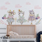 Three Animal Princess Wall Stickers