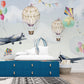 Hot Air Balloon Wallpaper, Clouds and Planes Mural