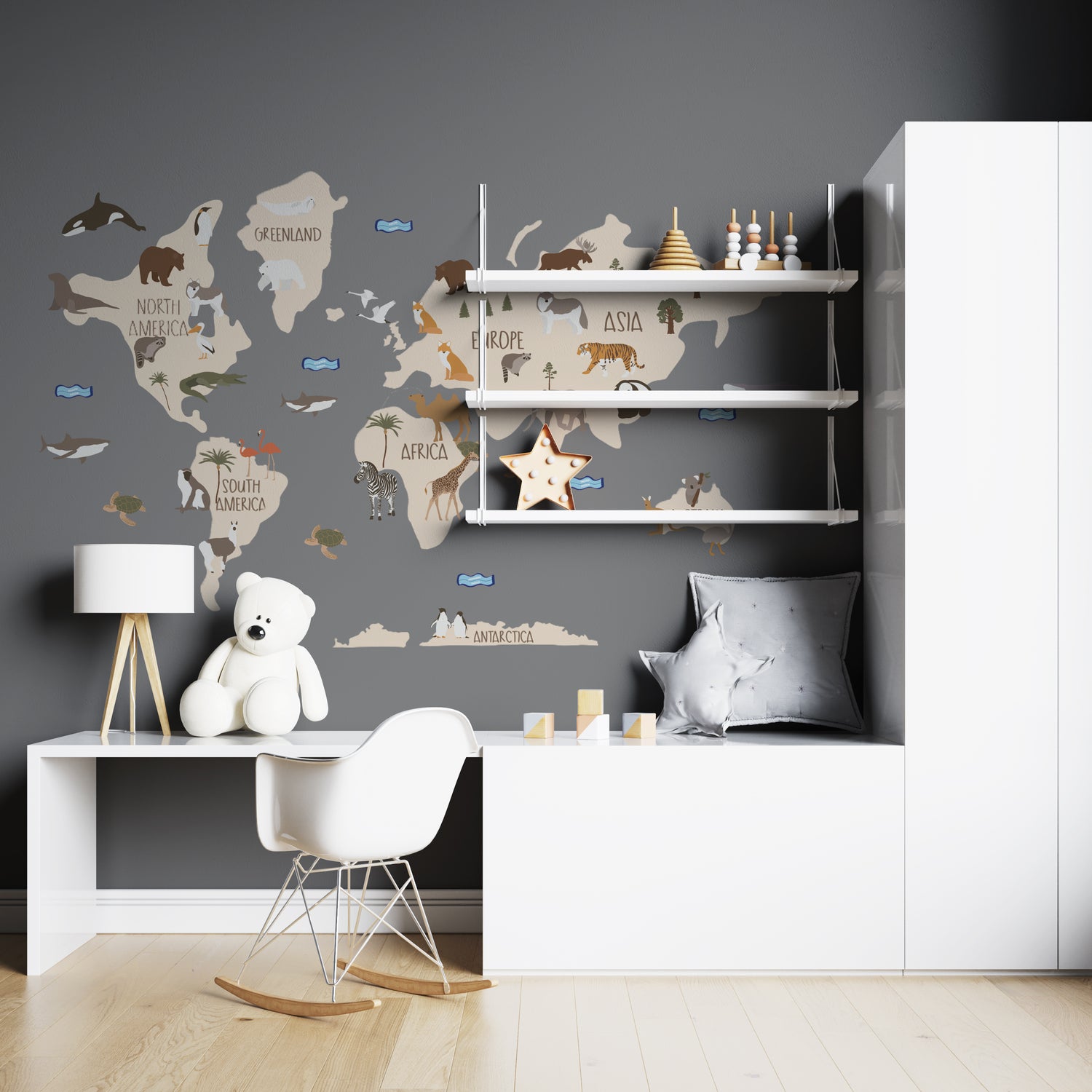 Build Your Own World Map Wall Sticker L