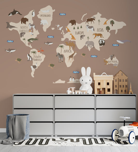 Build Your Own World Map Wall Sticker L