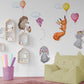 Cute Flying Animals and Balloons Wall Stickers