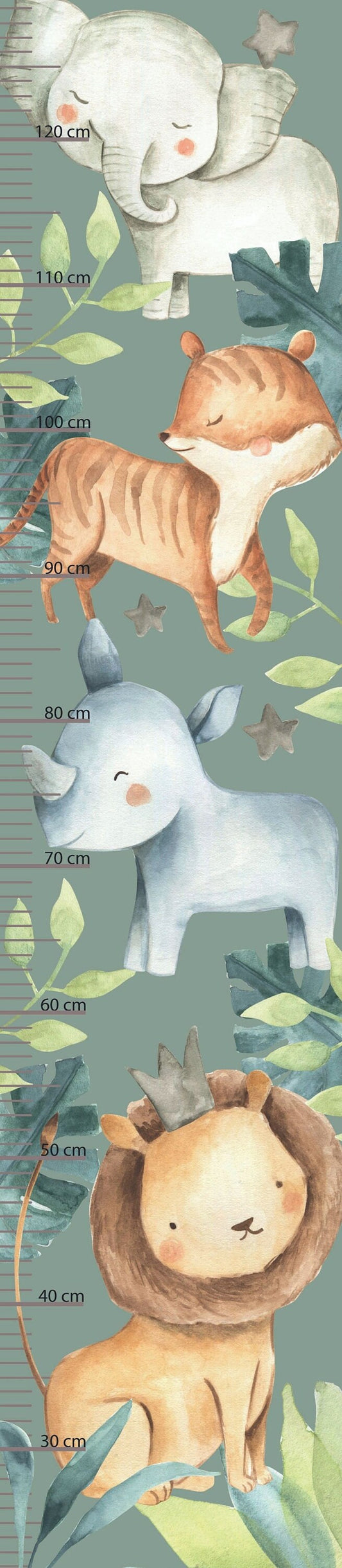 Cute Safari Height Chart Sticker