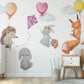 Cute Flying Animals and Balloons Wall Stickers