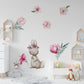 Children's Wall Stickers, Flowers Stickers Girl, Bunny Wall Sticker