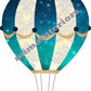 Blue Hot Air Balloon Wall Stickers