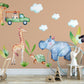 Safari Animals Wall Stickers, safari children kids decor, wall sticker, animal cute jungle stickers for walls, boys nursery decor